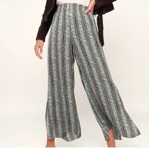 Free People Womens Floral Print Casual Wide Leg Pants NWOT STUNNING